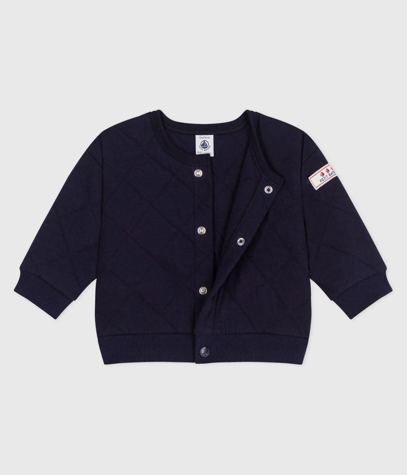 Petit Bateau Pullover, Cardigans*Baby-Cardigan aus einfarbigem festen Baumwollstoff SOIR