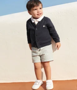 Petit Bateau Pullover, Cardigans*Baby-Cardigan aus einfarbiger Baumwolle blau SMOKING