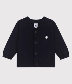 Petit Bateau Pullover, Cardigans*Baby-Cardigan aus einfarbiger Baumwolle blau SMOKING