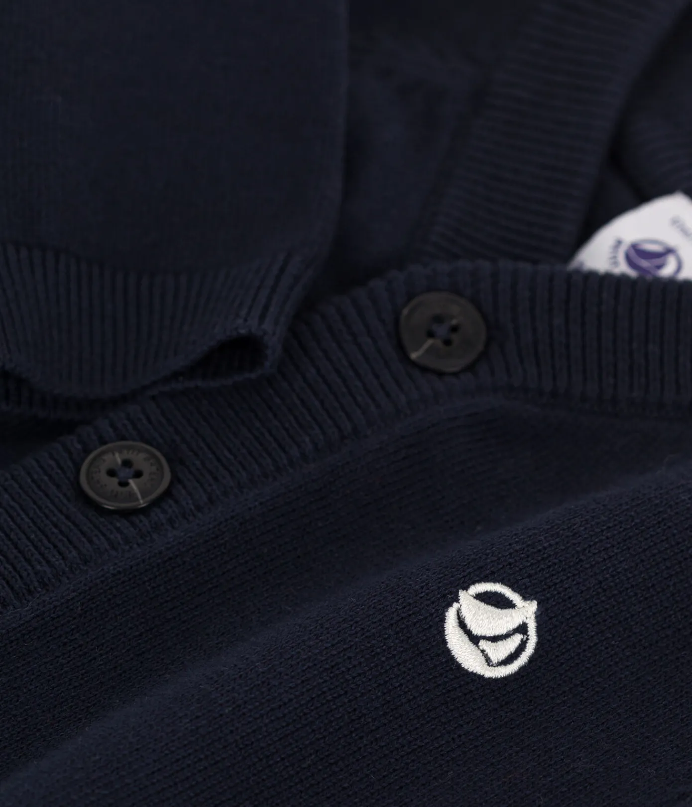 Petit Bateau Pullover, Cardigans*Baby-Cardigan aus einfarbiger Baumwolle blau SMOKING