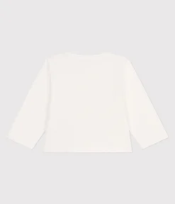 Petit Bateau Pullover, Cardigans*Baby-Cardigan aus einfarbiger Baumwolle weiss MARSHMALLOW