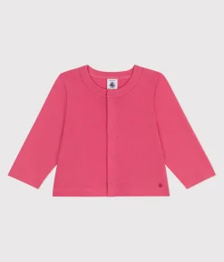 Petit Bateau Pullover, Cardigans*Baby-Cardigan aus einfarbiger Baumwolle rosa PEONIA