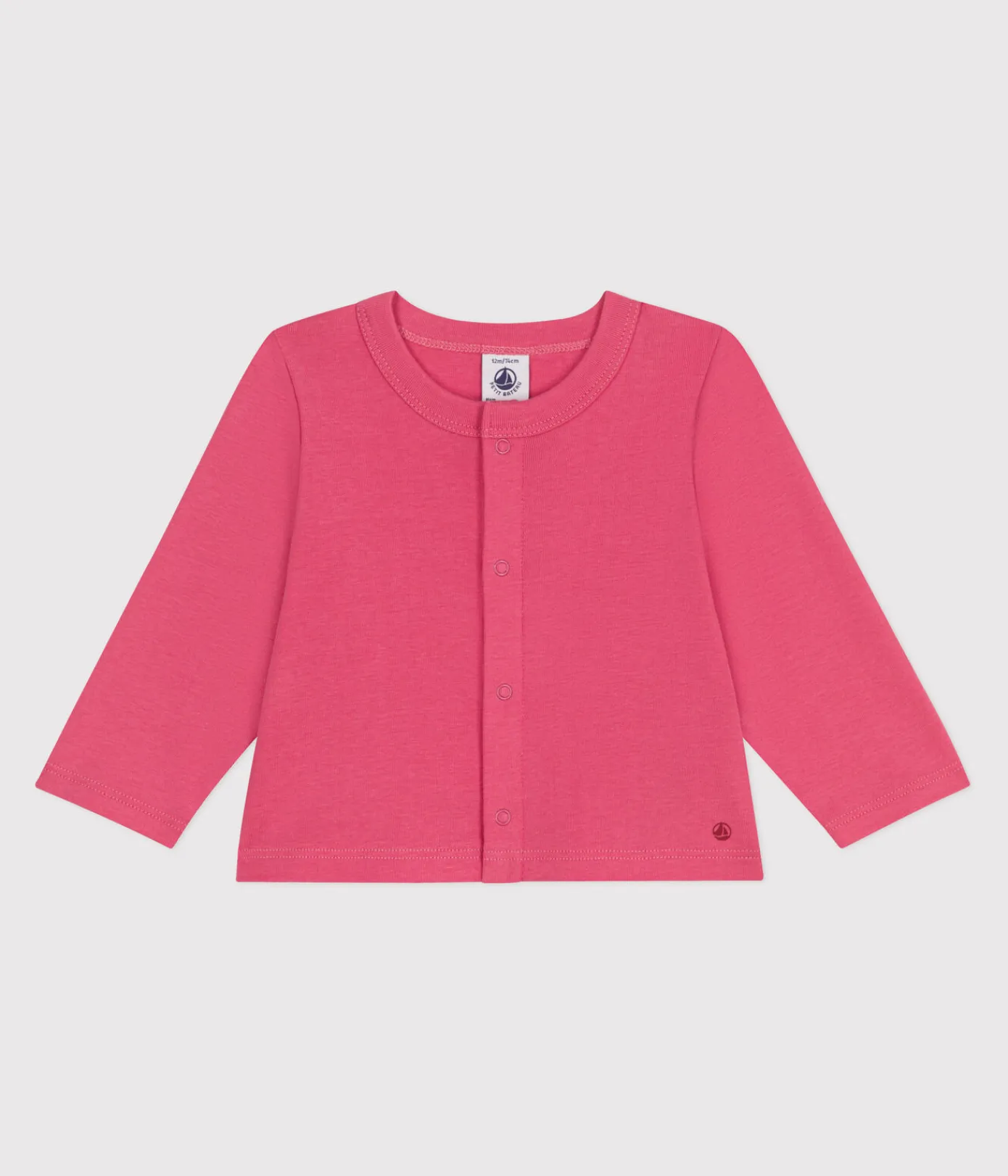 Petit Bateau Pullover, Cardigans*Baby-Cardigan aus einfarbiger Baumwolle rosa PEONIA