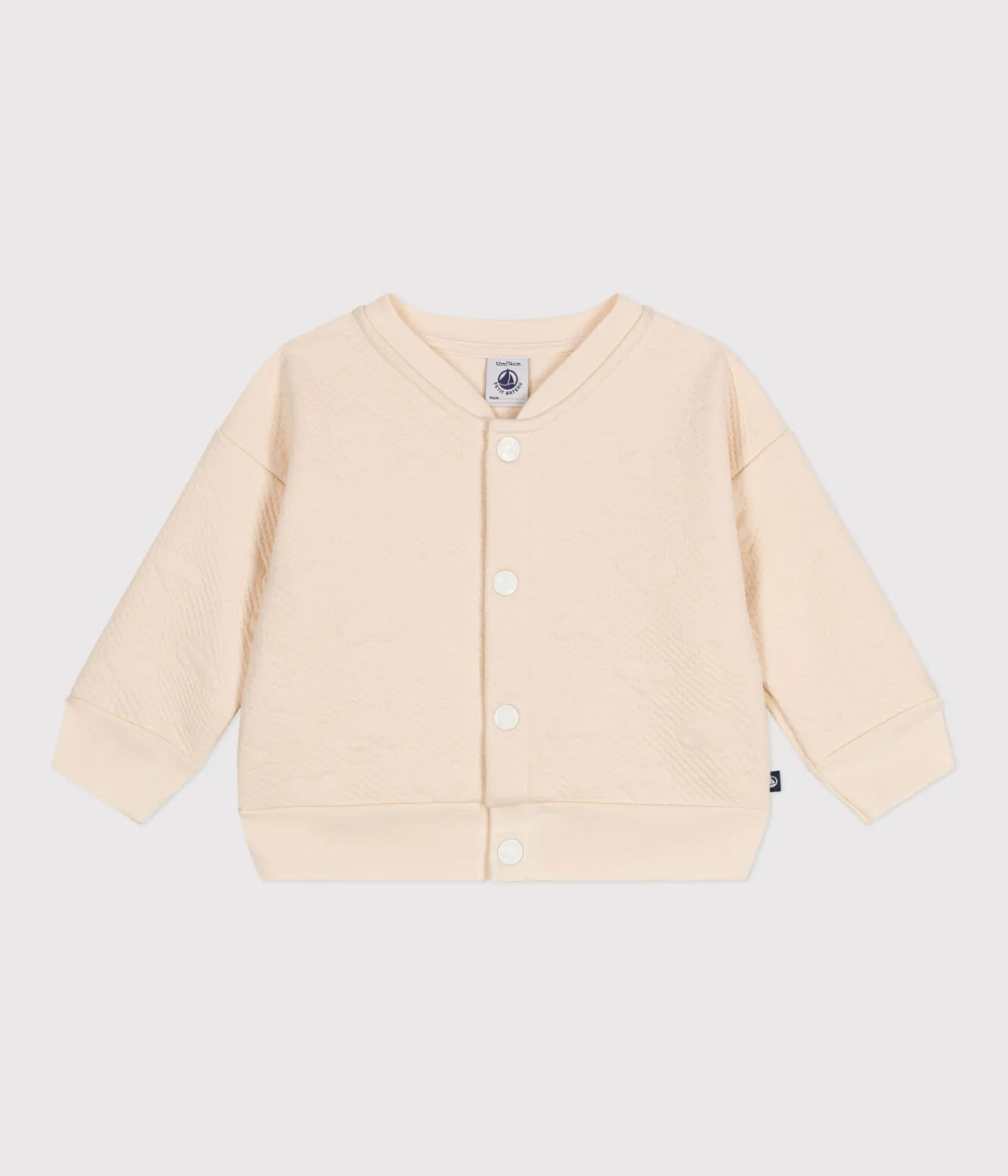 Petit Bateau Pullover, Cardigans*Baby-Cardigan aus gestepptem Doppeljersey naturfarben AVALANCHE