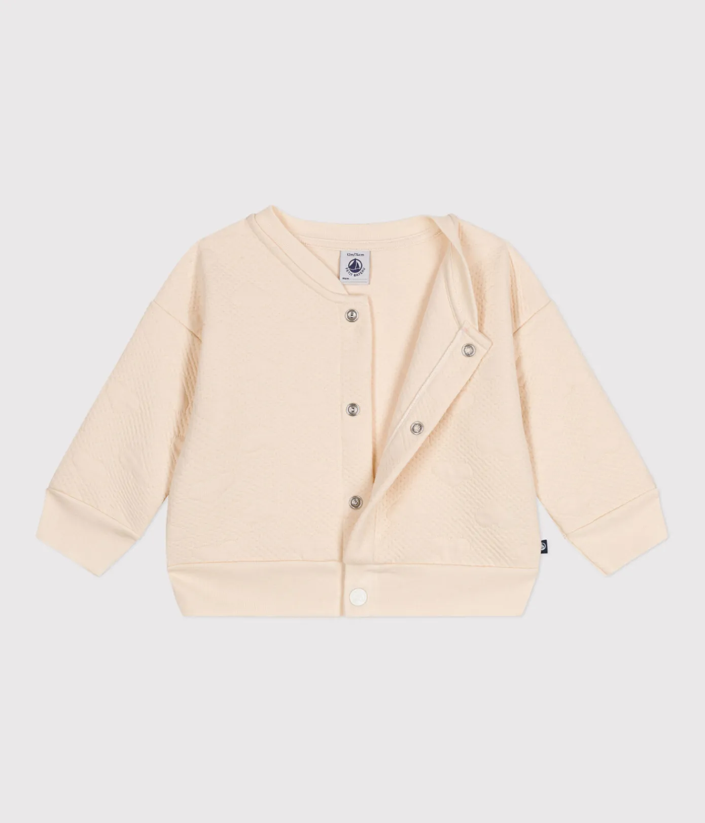 Petit Bateau Pullover, Cardigans*Baby-Cardigan aus gestepptem Doppeljersey naturfarben AVALANCHE