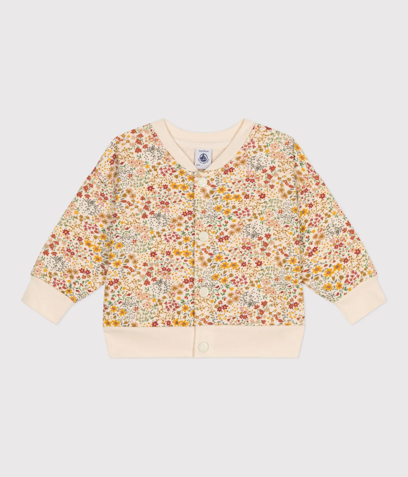 Petit Bateau Pullover, Cardigans*Baby-Cardigan aus gestepptem Doppeljersey weiss AVALANCHE/ MULTICO