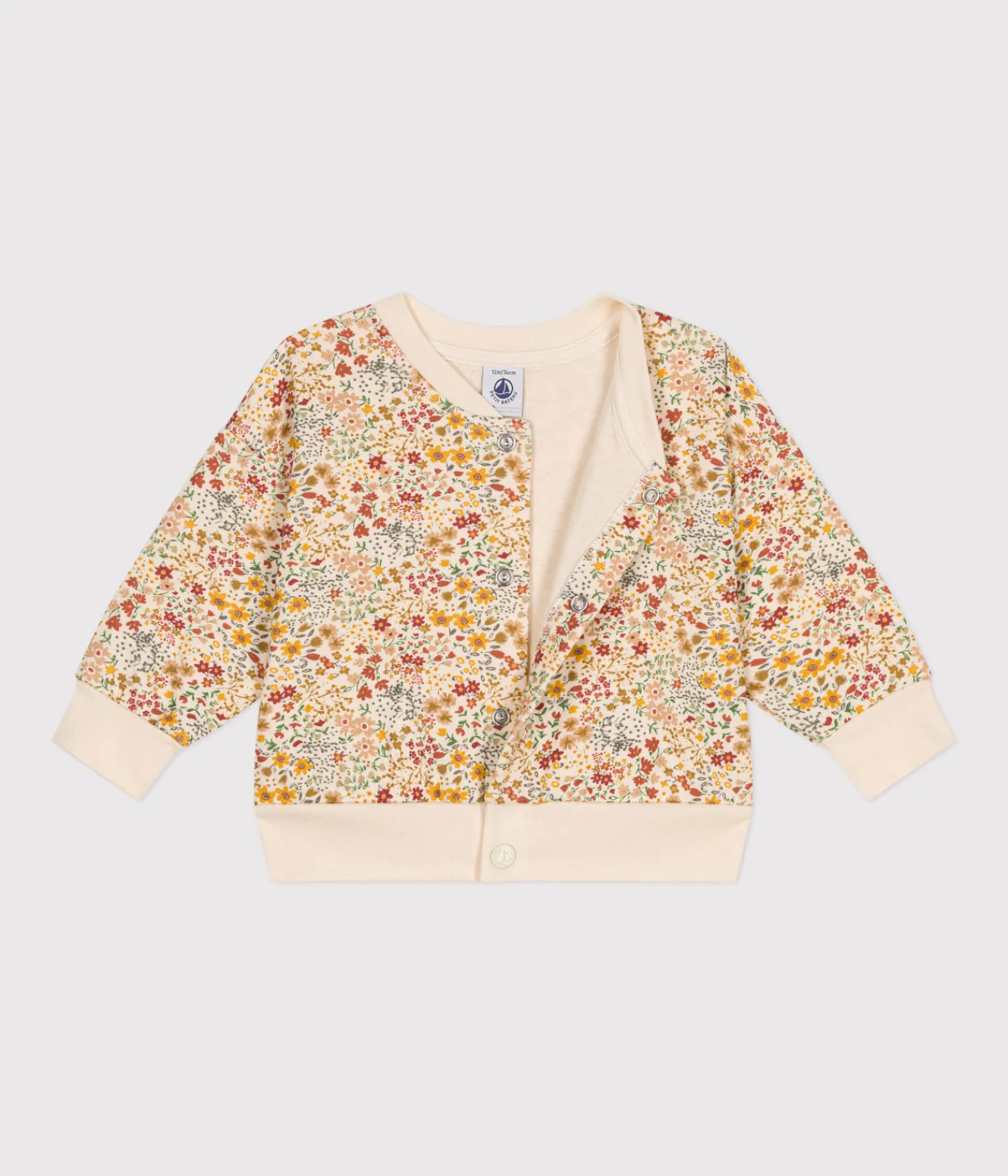 Petit Bateau Pullover, Cardigans*Baby-Cardigan aus gestepptem Doppeljersey weiss AVALANCHE/ MULTICO