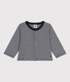 Petit Bateau Pullover, Cardigans*Baby-Cardigan aus gestreiftem Doppeljersey blau SMOKING/weiss MARSHMALLOW
