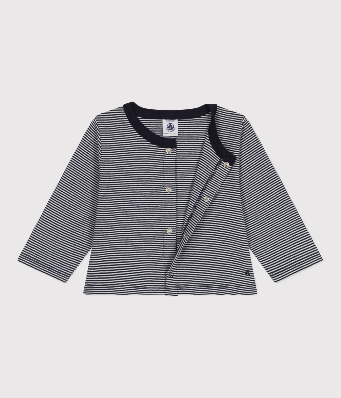 Petit Bateau Pullover, Cardigans*Baby-Cardigan aus gestreiftem Doppeljersey blau SMOKING/weiss MARSHMALLOW