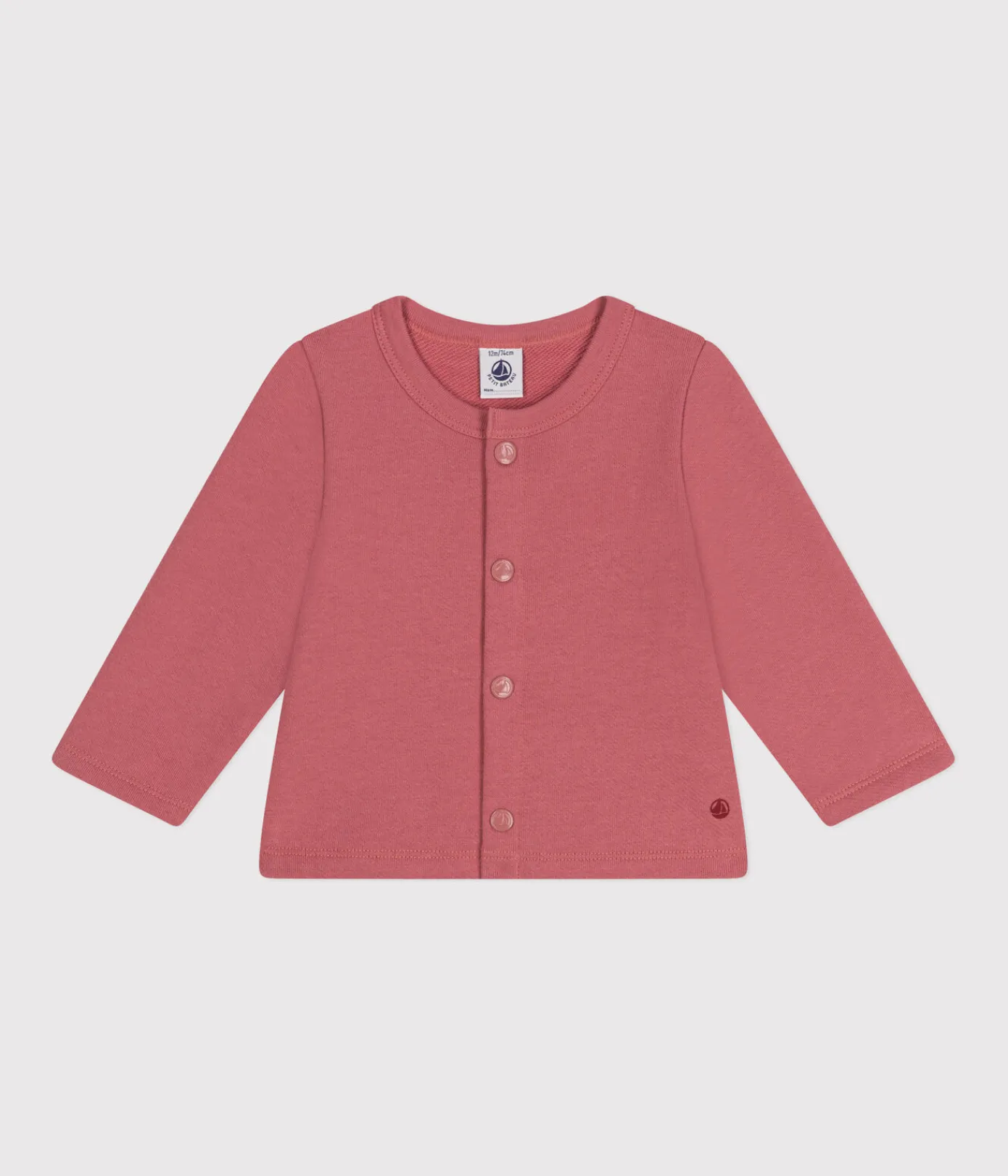 Petit Bateau Pullover, Cardigans*Baby-Cardigan aus Molton rosa ROSEWOOD
