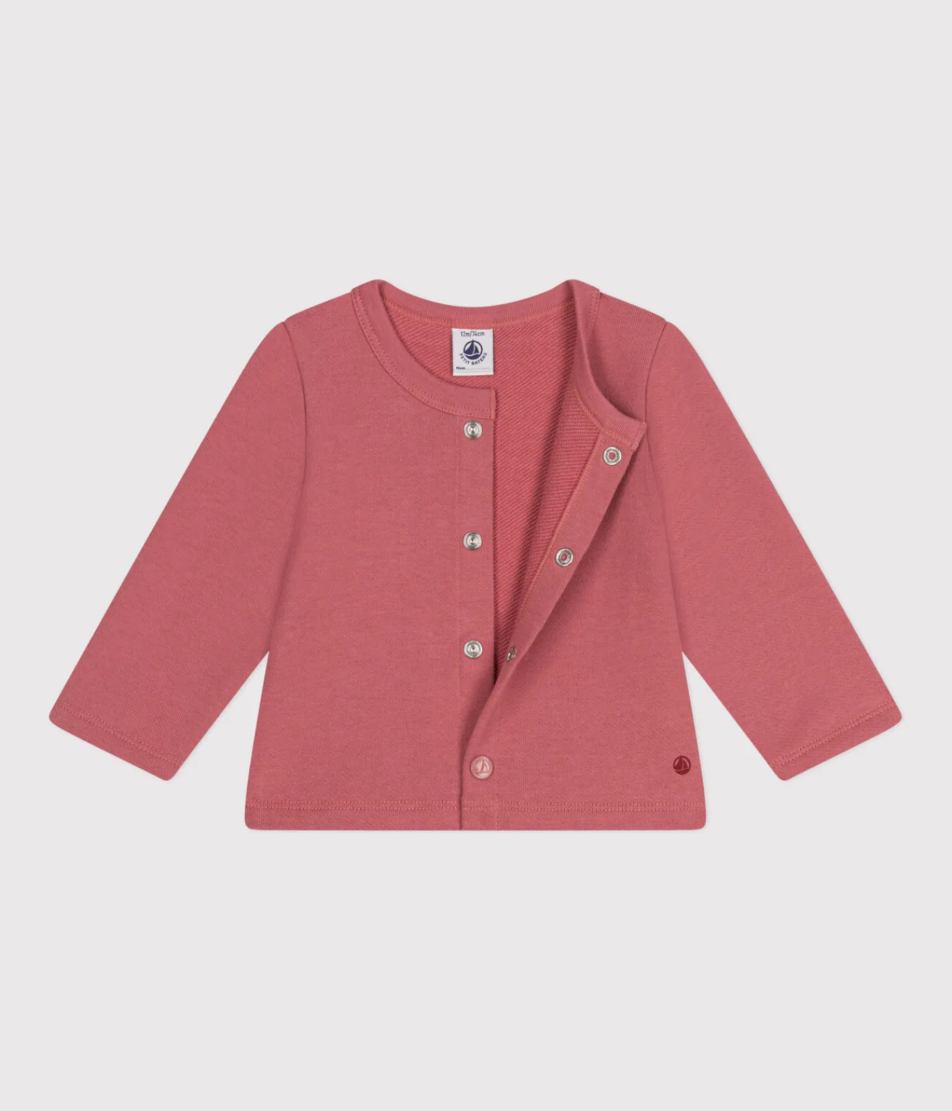 Petit Bateau Pullover, Cardigans*Baby-Cardigan aus Molton rosa ROSEWOOD