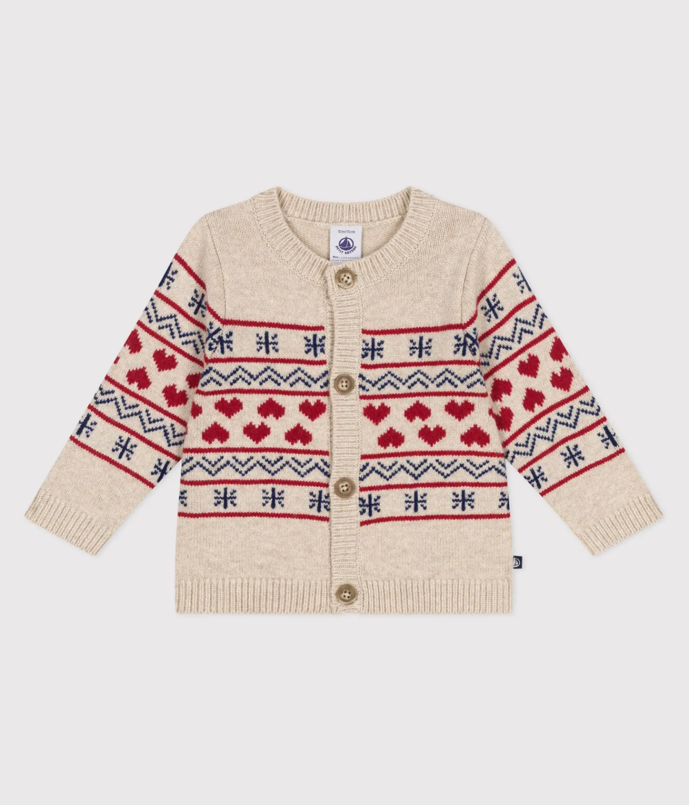 Petit Bateau Pullover, Cardigans*Baby-Cardigan aus Strick mit Wollanteil weiss AVALANCHE/ MULTICO