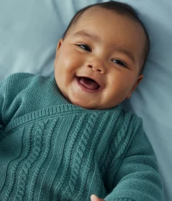 Petit Bateau Pullover, Cardigans|Newborn*Baby-Cardigan aus Wolle und Baumwolle grün PAUL