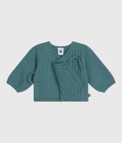 Petit Bateau Pullover, Cardigans|Newborn*Baby-Cardigan aus Wolle und Baumwolle grün PAUL