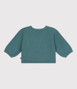 Petit Bateau Pullover, Cardigans|Newborn*Baby-Cardigan aus Wolle und Baumwolle grün PAUL