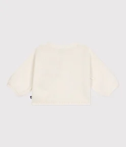 Petit Bateau Pullover, Cardigans|Newborn*Baby-Cardigan aus Wolle und Baumwolle weiss MARSHMALLOW