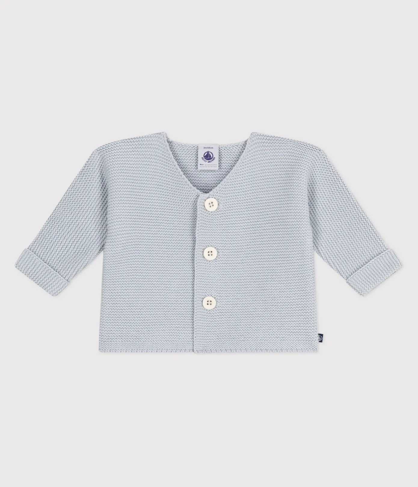 Petit Bateau Pullover, Cardigans|Newborn*Baby-Cardigan kraus rechts gestrickt aus Baumwolle CO2