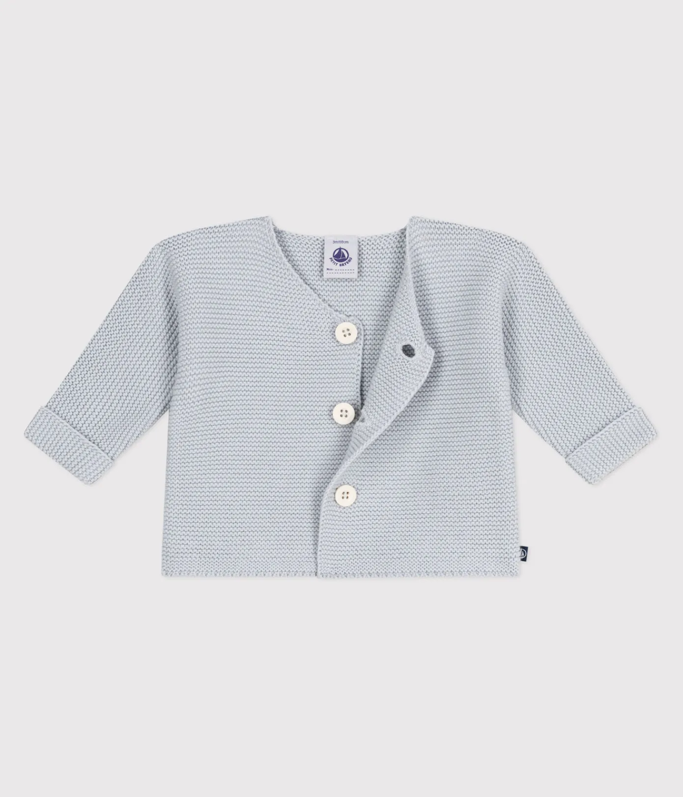 Petit Bateau Pullover, Cardigans|Newborn*Baby-Cardigan kraus rechts gestrickt aus Baumwolle CO2