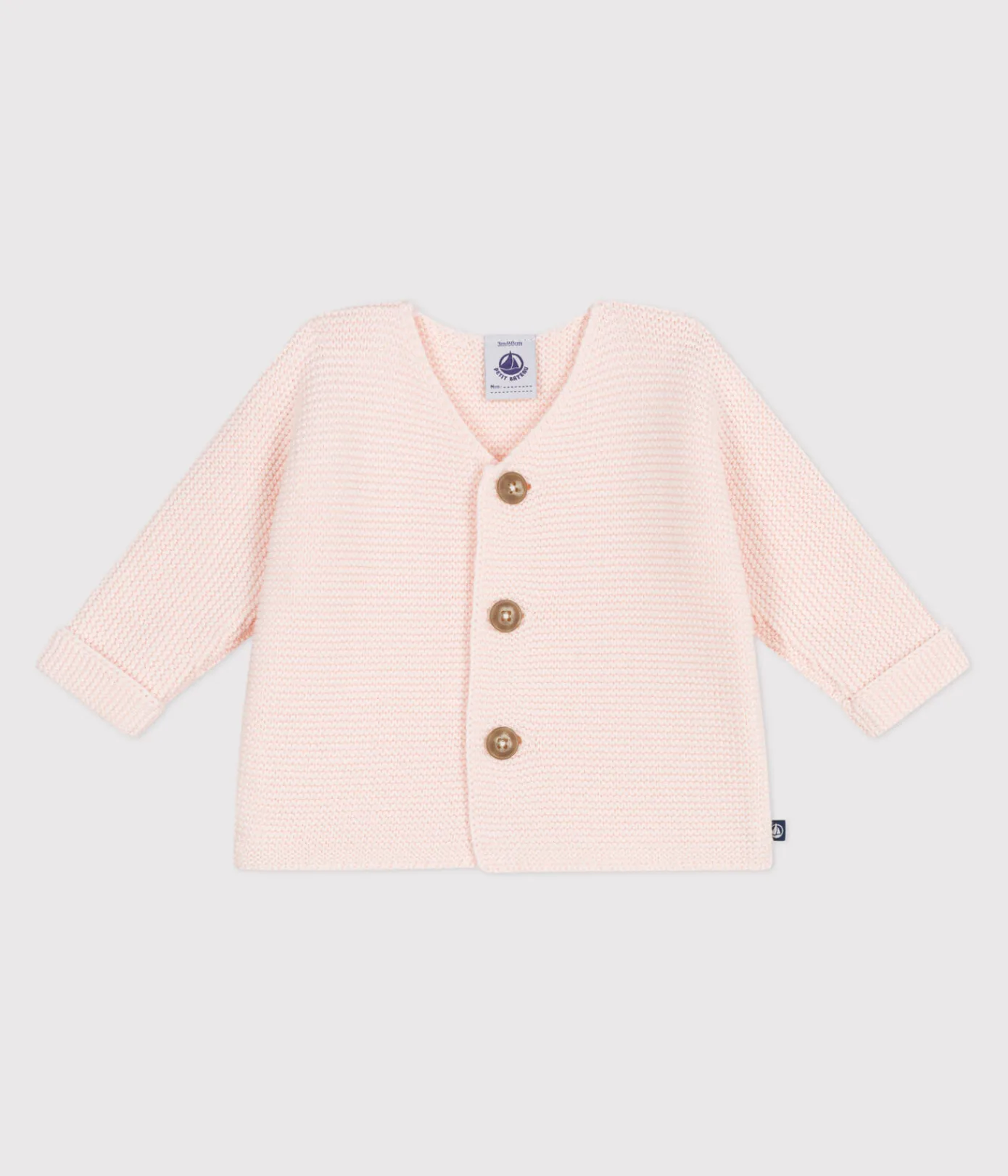 Petit Bateau Pullover, Cardigans|Newborn*Baby-Cardigan kraus rechts gestrickt aus Baumwolle rosa FLEUR