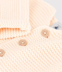 Petit Bateau Pullover, Cardigans|Newborn*Baby-Cardigan kraus rechts gestrickt aus Baumwolle naturfarben AVALANCHE