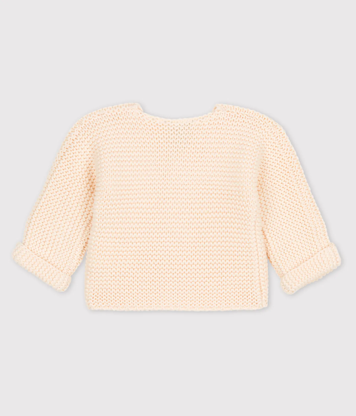 Petit Bateau Pullover, Cardigans|Newborn*Baby-Cardigan kraus rechts gestrickt aus Baumwolle naturfarben AVALANCHE