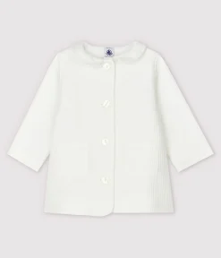 Petit Bateau Jacken, Anoraks*Baby-Festtagsjacke aus Cotton-Rich-Material für Mädchen weiss MARSHMALLOW