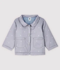 Petit Bateau Jacken, Anoraks*Baby-Festtagsjacke aus Sergestoff für Jungen grau CONCRETE/weiss MARSHMALLOW