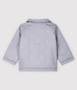 Petit Bateau Jacken, Anoraks*Baby-Festtagsjacke aus Sergestoff für Jungen grau CONCRETE/weiss MARSHMALLOW