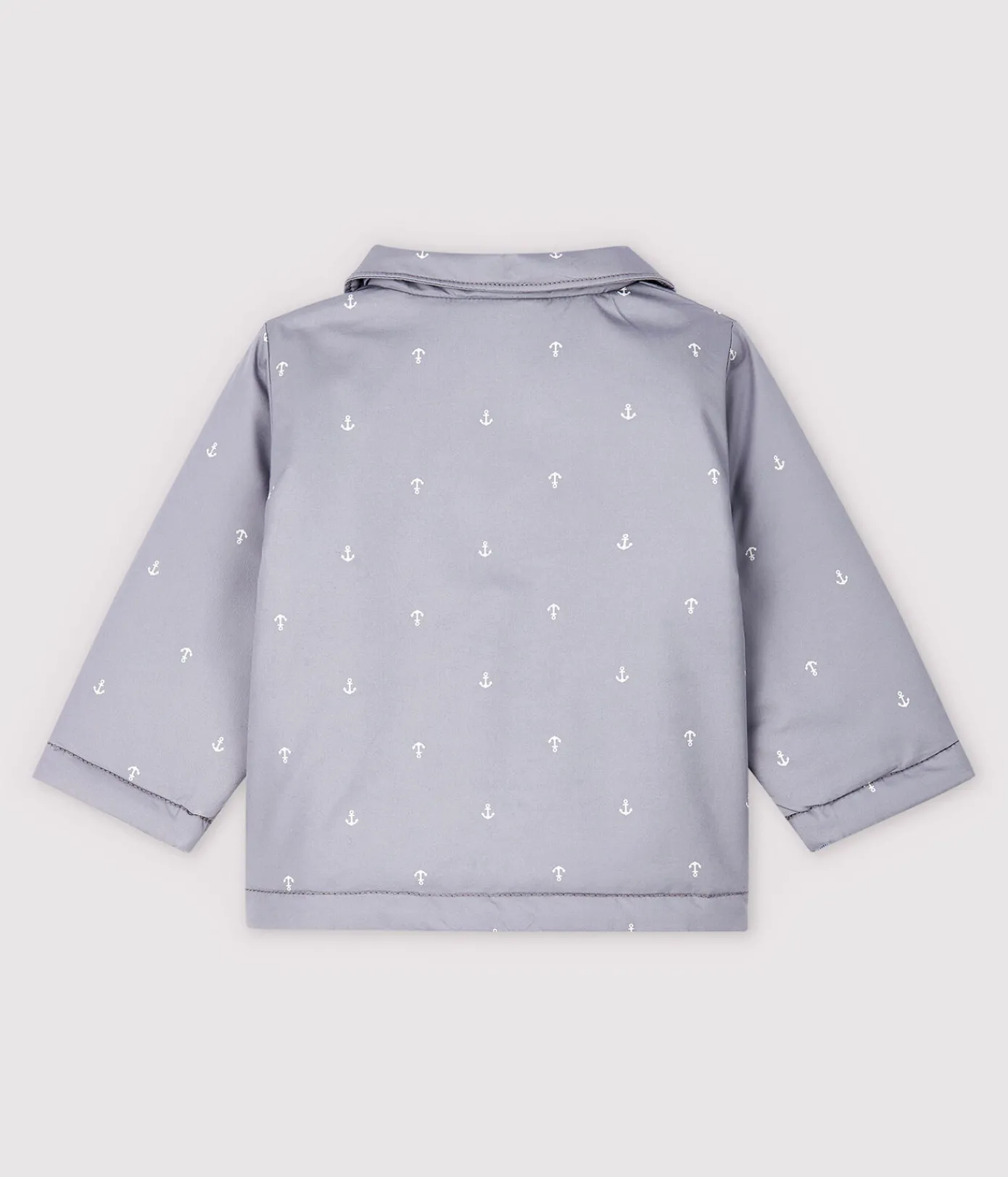 Petit Bateau Jacken, Anoraks*Baby-Festtagsjacke aus Sergestoff für Jungen grau CONCRETE/weiss MARSHMALLOW
