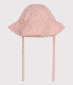 Petit Bateau Accessoires, Sonnenhüte, Caps*Baby-Fischerhut mit englischer Stickerei rosa SALINE