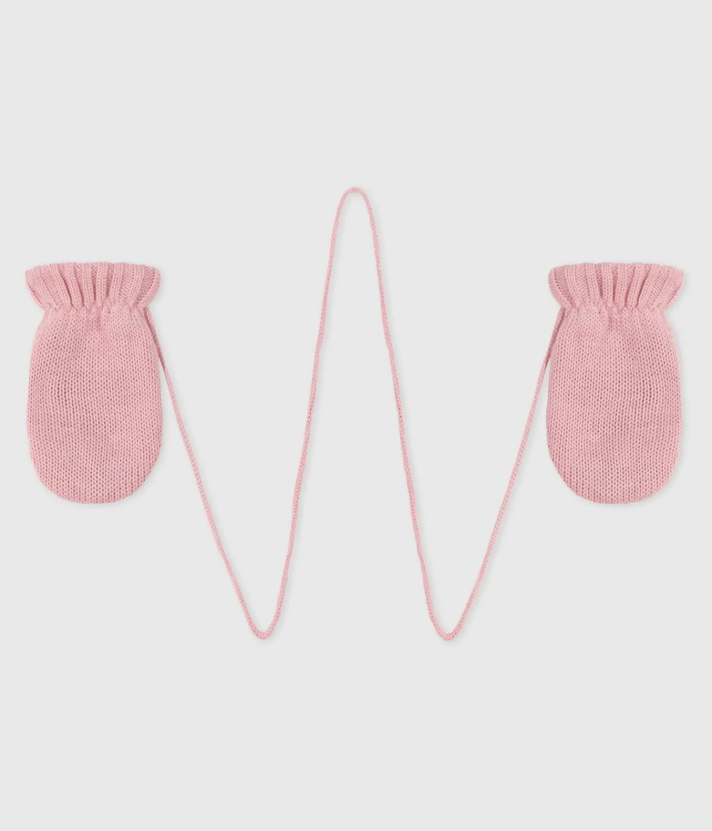 Petit Bateau Accessoires, Sonnenhüte, Caps*Baby-Fäustlinge aus Strick mit Fleece-Futter rosa CHARME