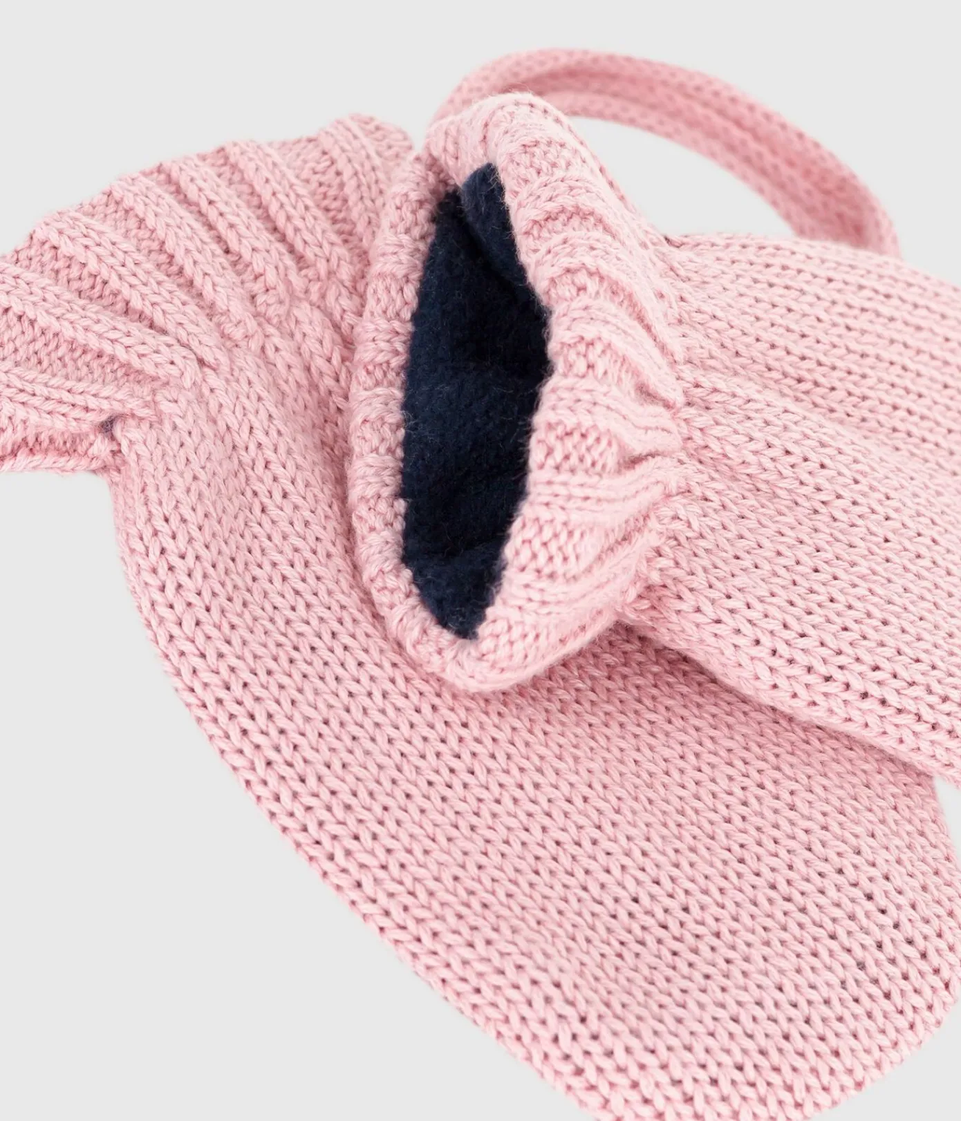 Petit Bateau Accessoires, Sonnenhüte, Caps*Baby-Fäustlinge aus Strick mit Fleece-Futter rosa CHARME