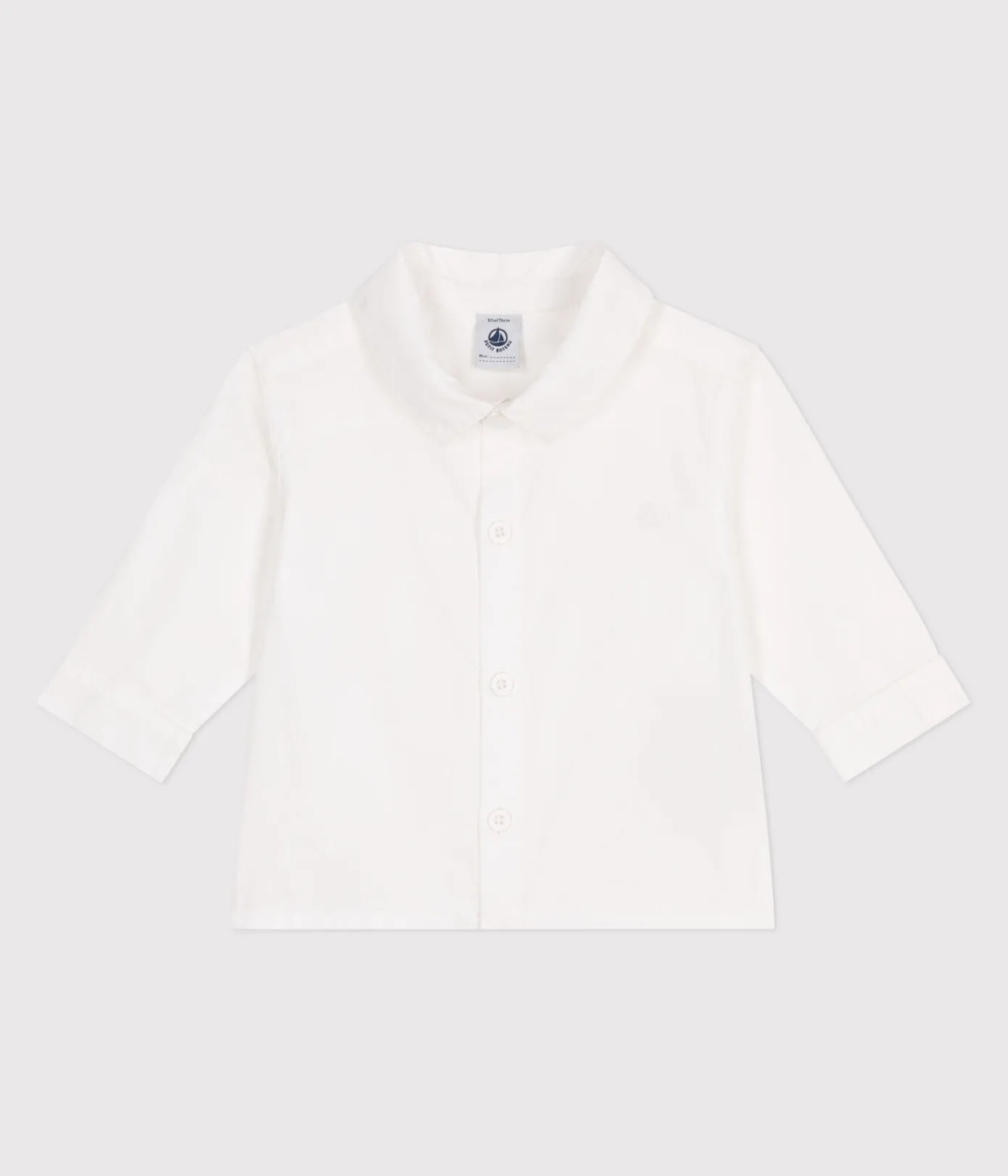 Petit Bateau T-Shirts, Oberteile*Baby-Hemd aus einfarbiger Baumwolle. weiss ECUME
