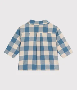 Petit Bateau T-Shirts, Oberteile*Baby-Hemd aus Flanell blau BEACH/ AVALANCHE