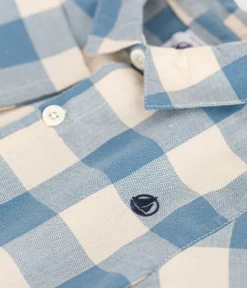 Petit Bateau T-Shirts, Oberteile*Baby-Hemd aus Flanell blau BEACH/ AVALANCHE