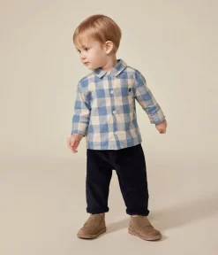 Petit Bateau T-Shirts, Oberteile*Baby-Hemd aus Flanell blau BEACH/ AVALANCHE