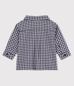 Petit Bateau T-Shirts, Oberteile*Baby-Hemd aus Flanell mit Karomuster blau SOIR/ MILK