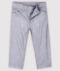 Petit Bateau Shorts, Hosen, Leggings*Baby-Hose aus besticktem Twill Jungen grau CONCRETE