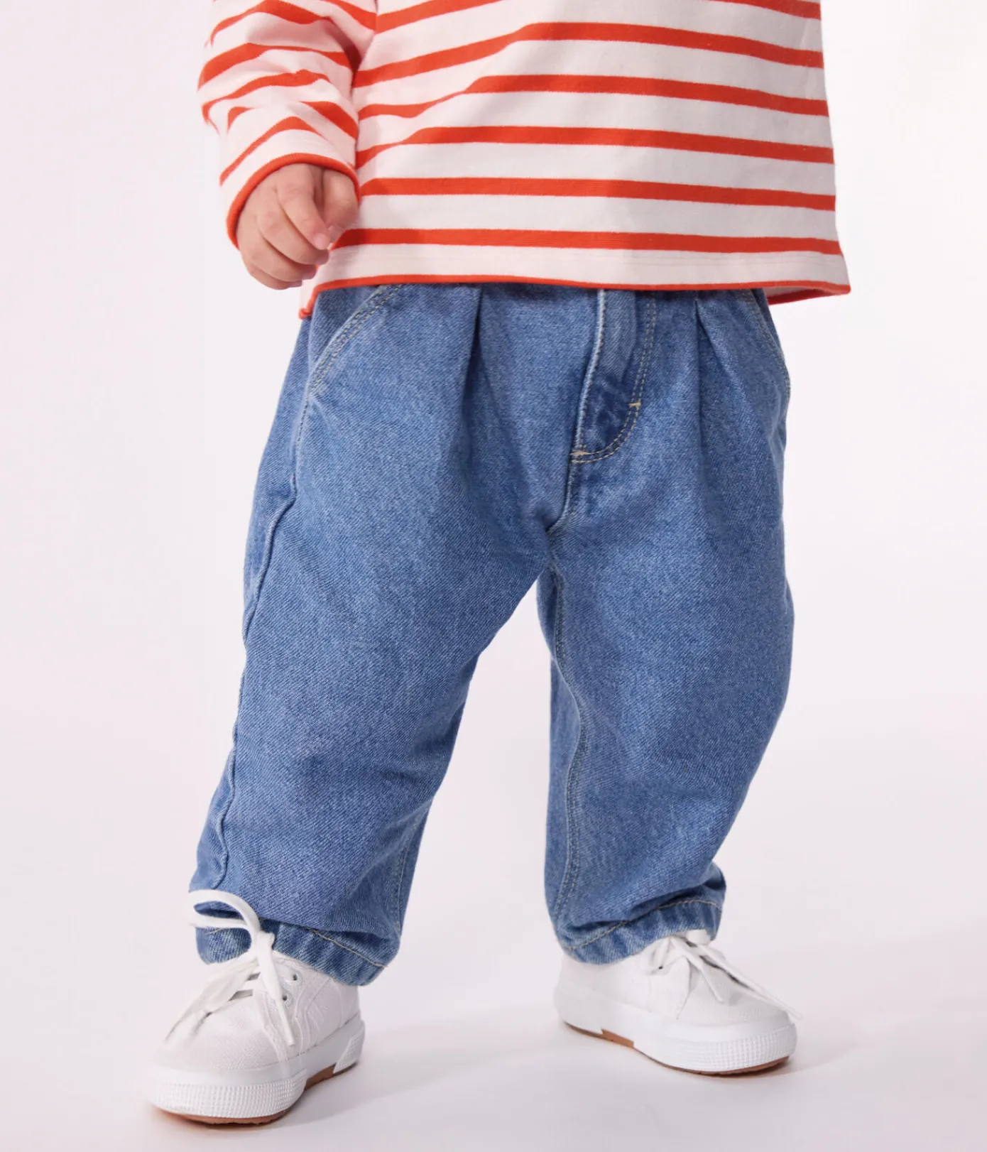 Petit Bateau Shorts, Hosen, Leggings*Baby-Hose aus Denim ULTRA BLEACH