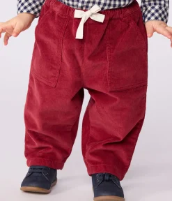Petit Bateau Shorts, Hosen, Leggings*Baby-Hose aus einfarbigem Fein-Cord AMARANTE