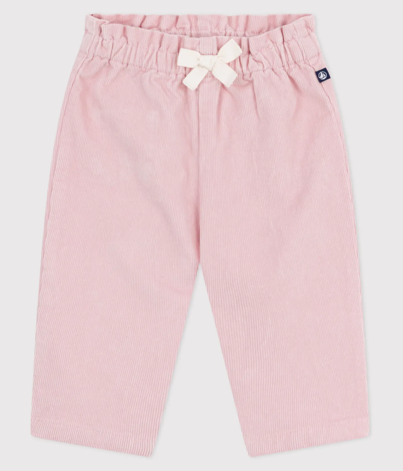 Petit Bateau Shorts, Hosen, Leggings*Baby-Hose aus einfarbigem Fein-Cord und bestickter Tasche hinten rosa JOLI