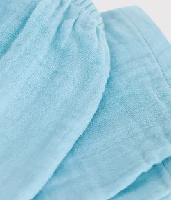 Petit Bateau Shorts, Hosen, Leggings*Baby-Hose aus einfarbigem Musselin-Stoff blau AQUATIC