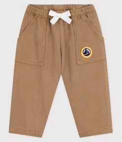 Petit Bateau Shorts, Hosen, Leggings*Baby-Hose aus einfarbiger Baumwolle mit Aufnäher im Cargo-Stil beige ROCHE CLAIR
