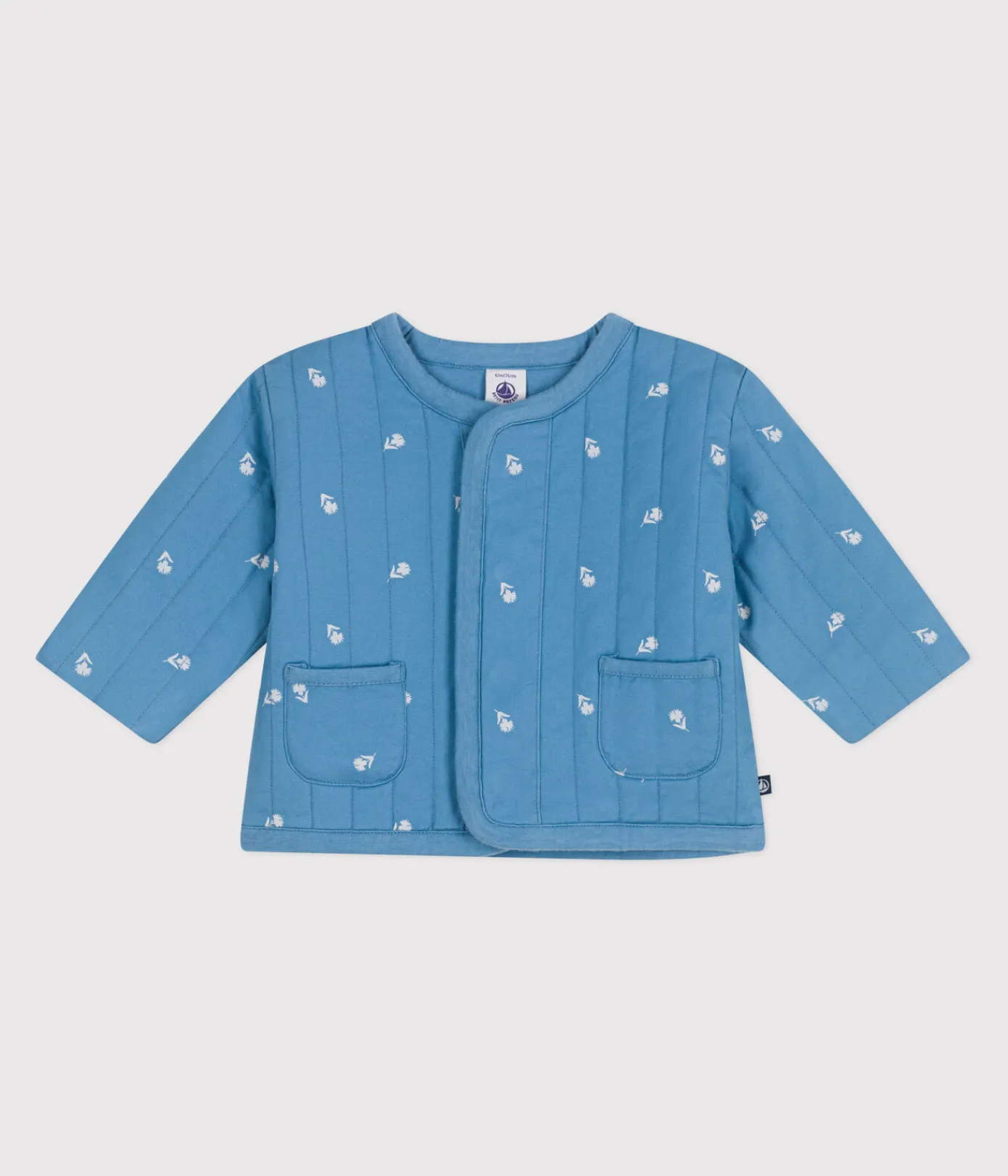 Petit Bateau Jacken, Anoraks*Baby-Jacke aus gesteppter Baumwolle mit Blümchenmuster blau ALASKA/weiss MARSHMALLOW