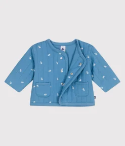 Petit Bateau Jacken, Anoraks*Baby-Jacke aus gesteppter Baumwolle mit Blümchenmuster blau ALASKA/weiss MARSHMALLOW
