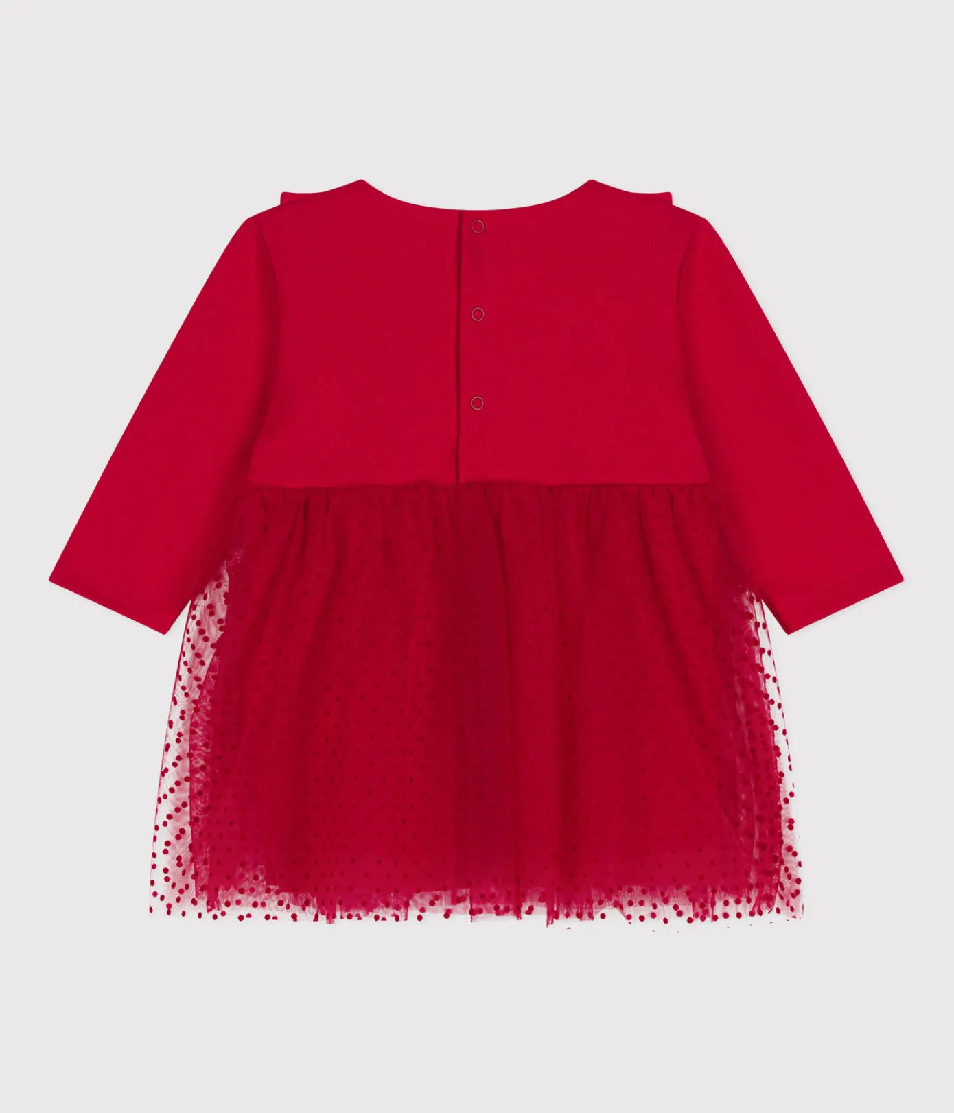 Petit Bateau Kleider*Baby-Kleid aus Baumwolle und Tüll COULIS