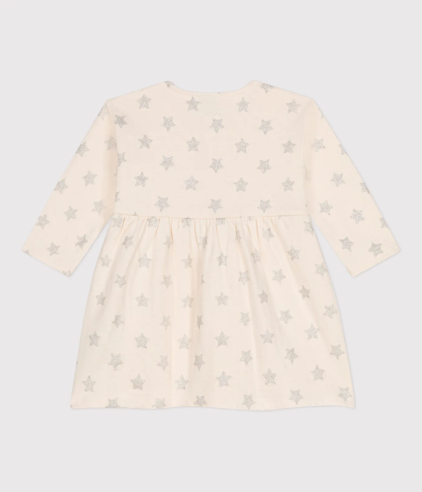 Petit Bateau Kleider*Babykleid aus Doppeljersey mit Sternenprint. beige AVALANCHE/ ARGENT