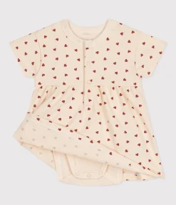 Petit Bateau Kleider|Newborn*Babykleid aus leichtem Molton mit Body AVALANCHE/ FAMEUX