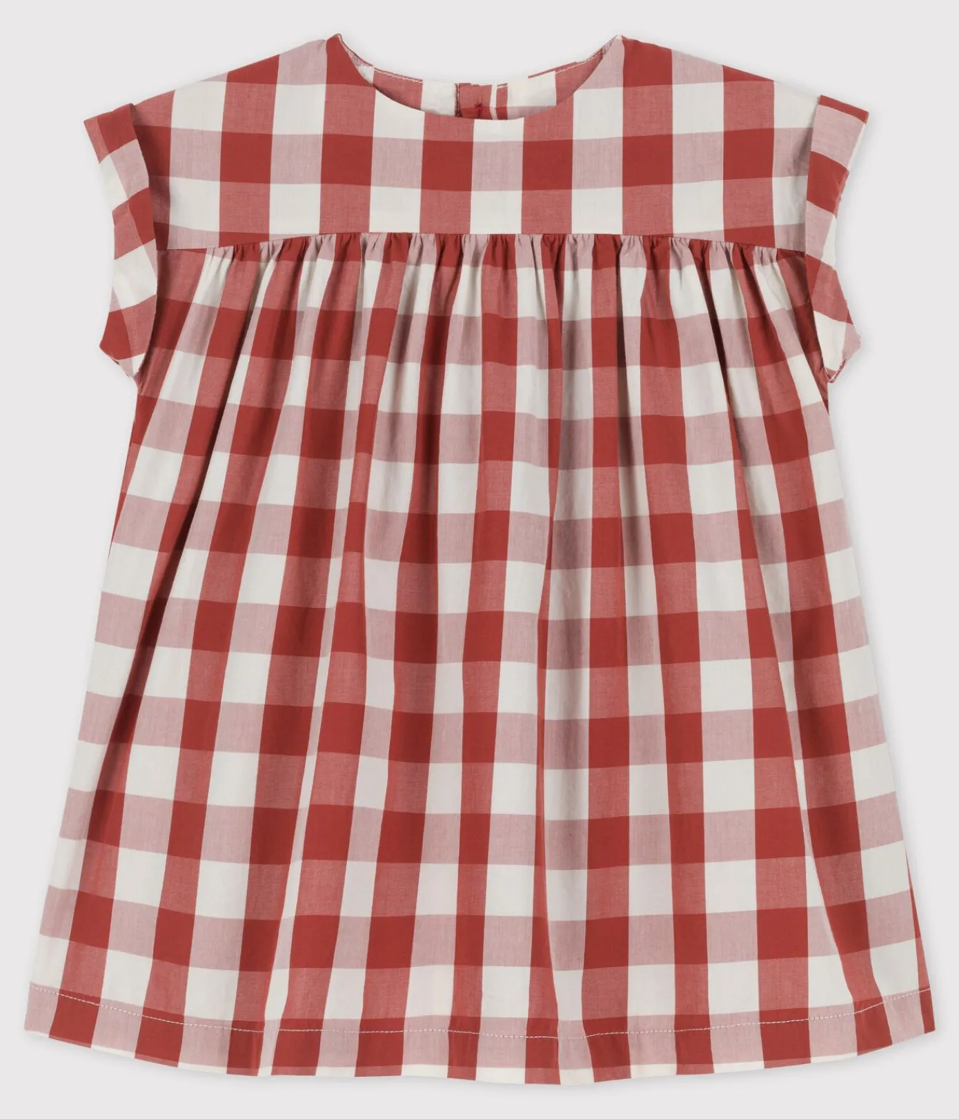 Petit Bateau Kleider*Baby-Kleid aus Popeline mit Vichy-Karos OMBRIE/ AVALANCHE