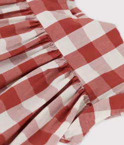 Petit Bateau Kleider*Baby-Kleid aus Popeline mit Vichy-Karos OMBRIE/ AVALANCHE